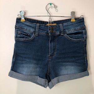 High waisted jean shorts